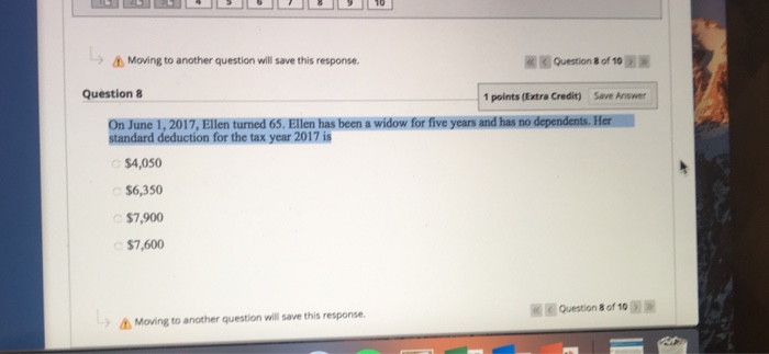  Moving to another question will save this response. Question 8 of