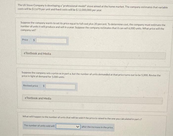 Options for Part Three are: Decrease, Increase, and Remain the same The