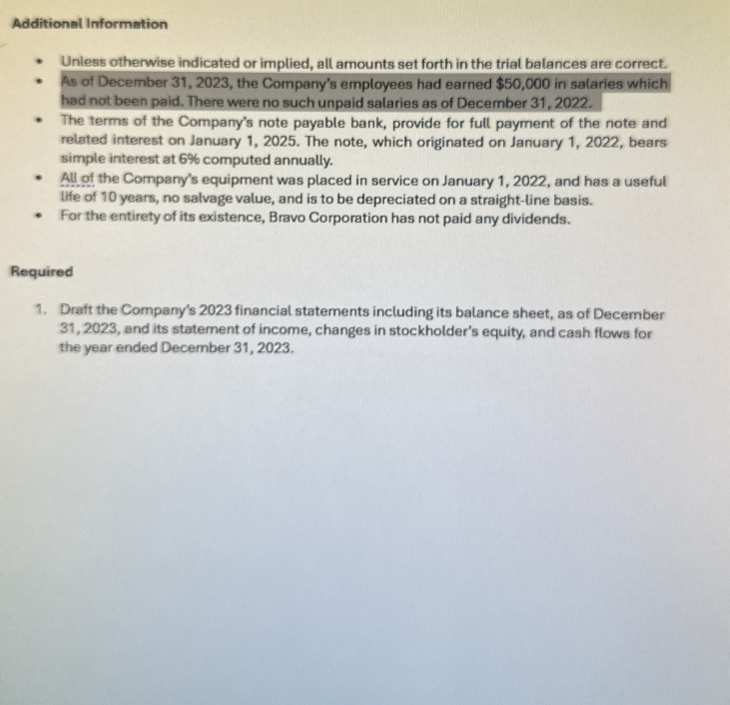  Additional Information Unless otherwise indicated or implied, all amounts set forth