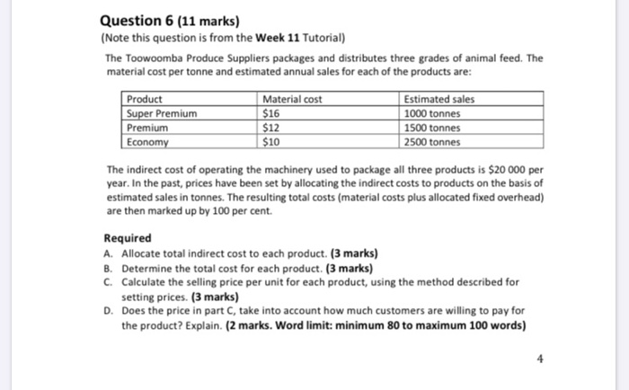  Question 6 (11 marks) (Note this question is from the Week