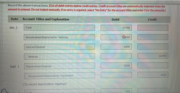 Oriole uses straight-line depreciation and records adjusting entries annually. Jan. 1 Sold