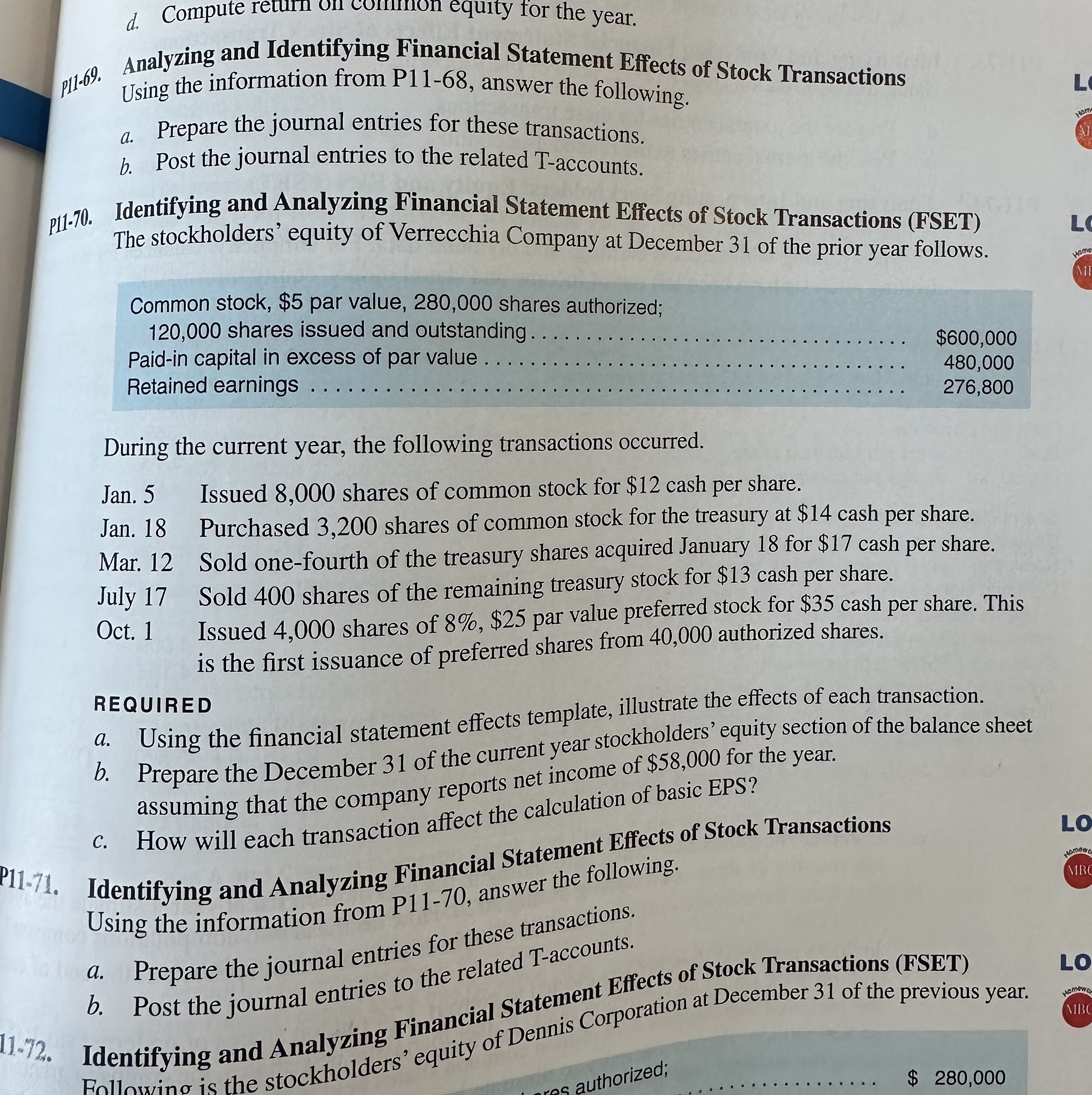 Can I please also have help with P11-71? The information needed to