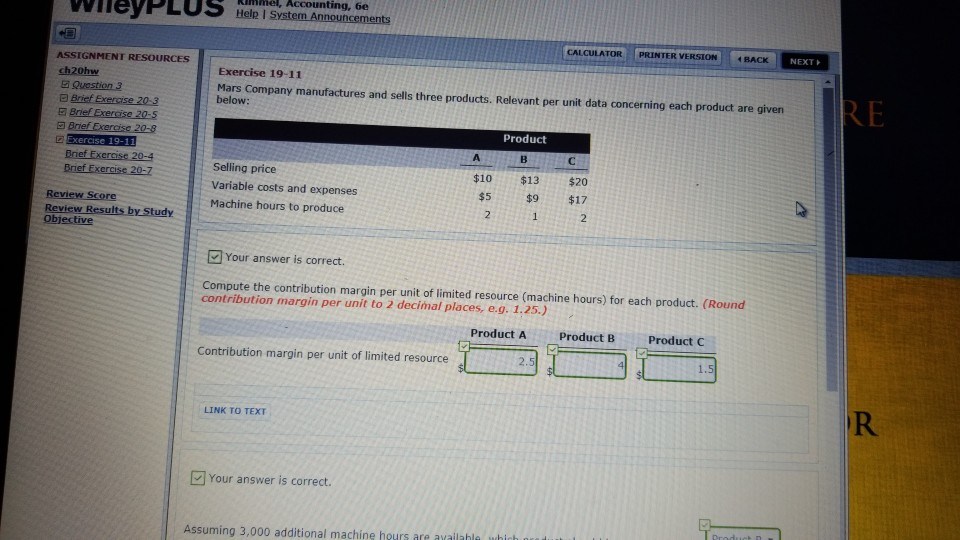 Accounting, 6e CALCULATOR PRINTER VERSION | BACK NEXT ASSIGNMENT RESOURCES Exercise
