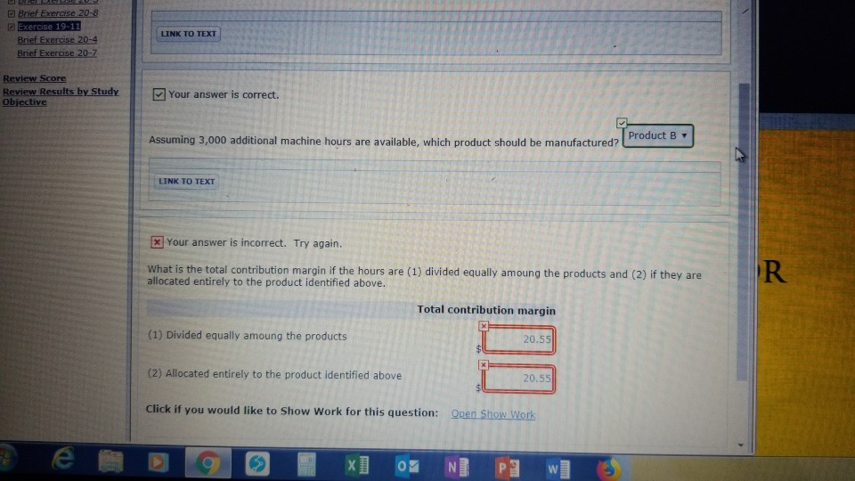 19-11 ch20hw Mars Company manufactures and sells three products. Relevant per unit