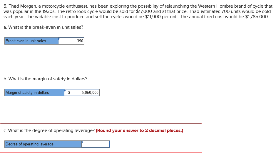 Chapter 6: Applying Excel: Exercise (Part 2 of 2) (Algo) 5. Thad