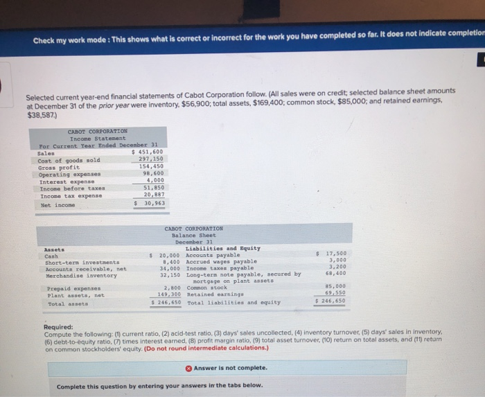  Check my work mode : This shows what is correct or