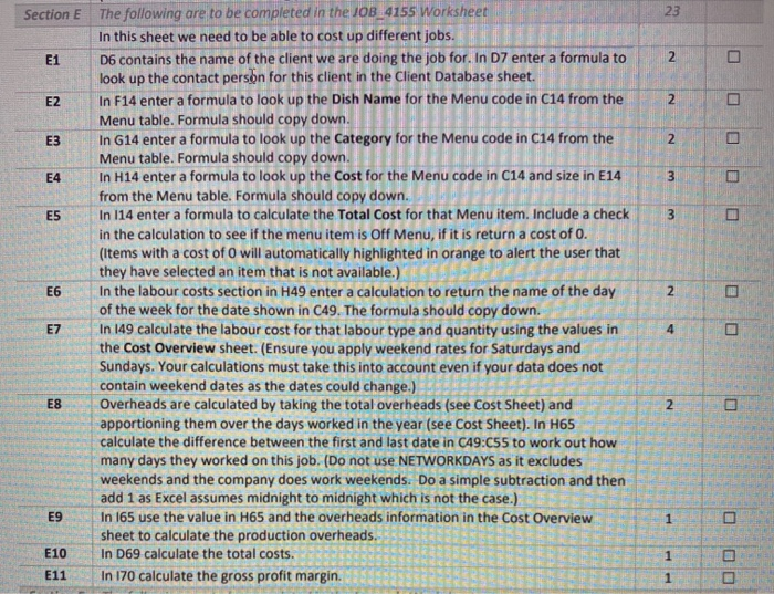  Section E 23 E1 2 E2 2 E3 2. E4 3