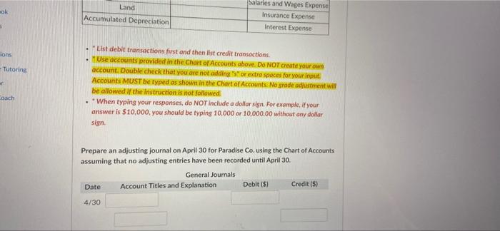 the end of each month. Chart of Accounts Assets Liabilities Stockholders' Equity