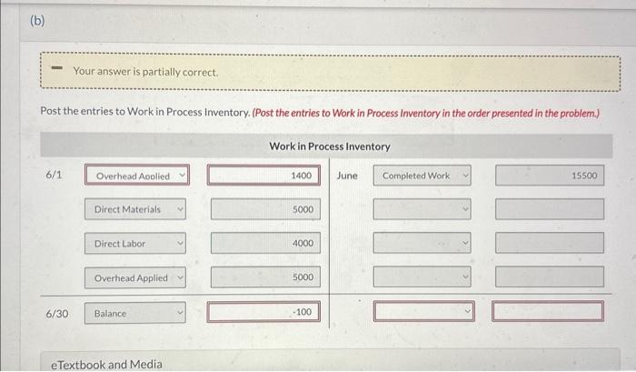 as follows. During June, raw materials purchased on account were $5,000, and