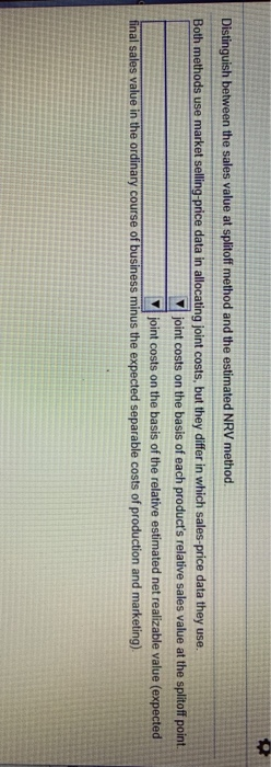 estimated NRV method. Both methods use market selling price data in allocating