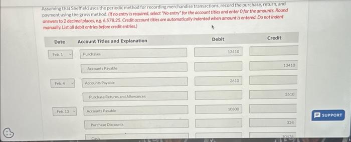 for the amounts. Round manually thit all debit entries before credit entries.