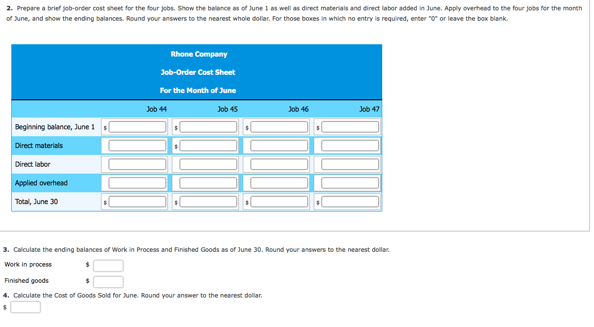 Ending Balance of WIP, Finished Goods, and COGS At the beginning of