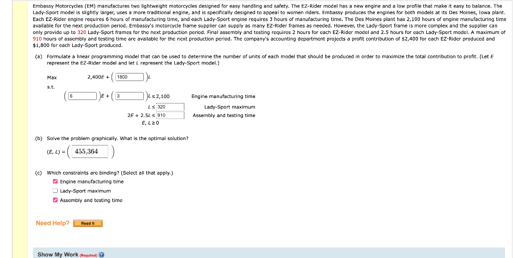 How do I find b), the optimal solution? And is my work
