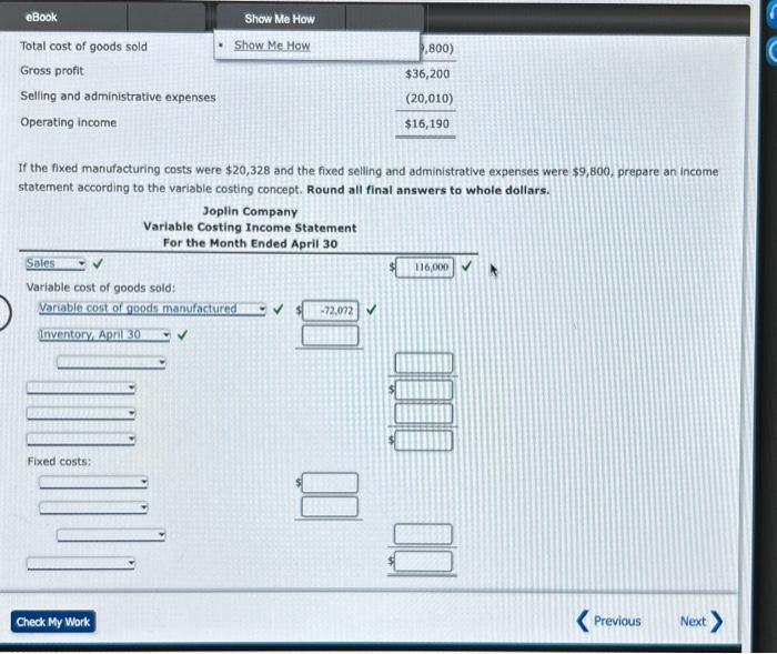 the end of the first month of operations, Joplin Company prepared the