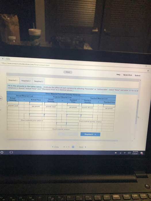 11550 pounds at a price of $6.60 per pound Actual costs incurred