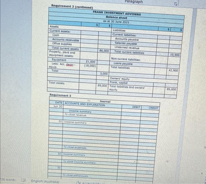 a worksheet, financial statements, and closing entries The unadjusted trial balance of