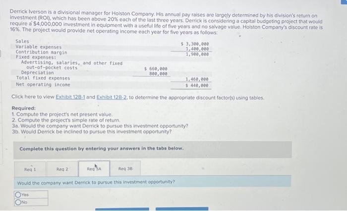 require a $4,000,000 investment in equipment with o useful life of five