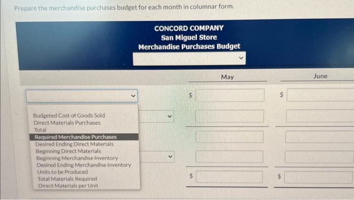 2) prepare budgeted multistep income statements for each month in columnar form.