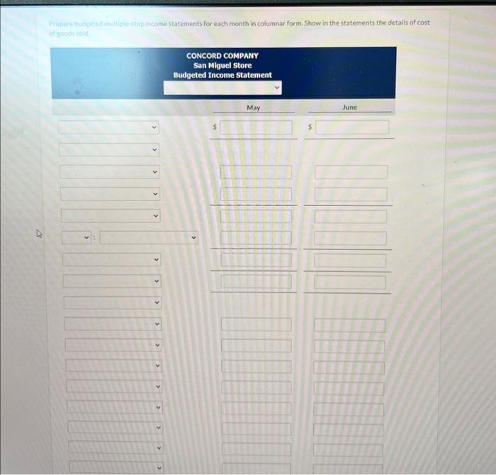 show in the statements the details of cost of goods sold (23