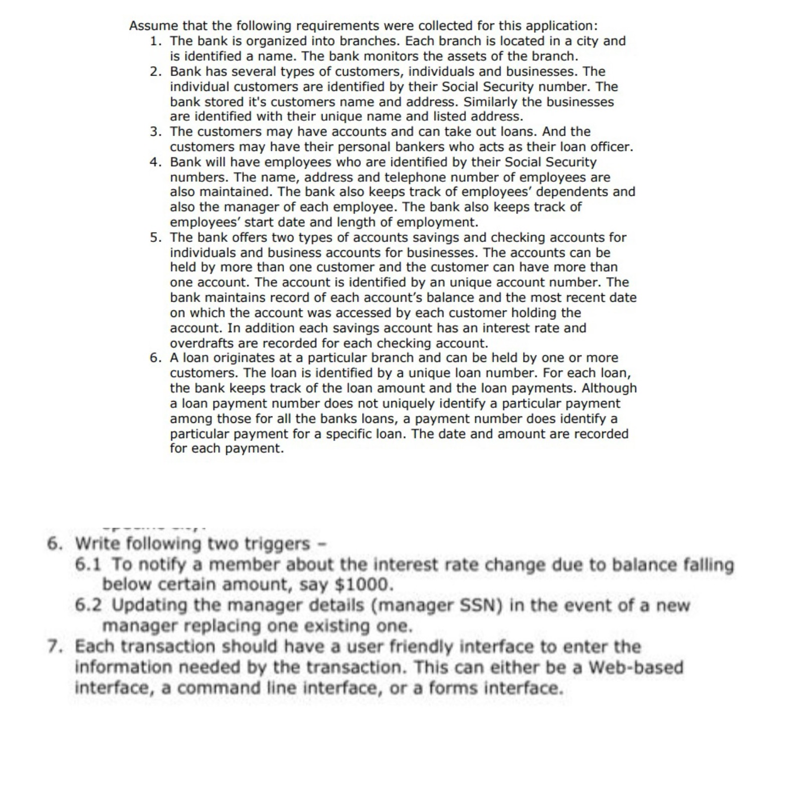  Write the following triggers in java code and java code should