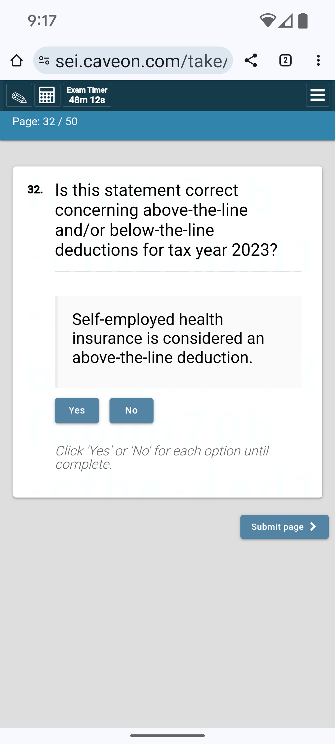  Is this statement correct concerning above-the-line and/or below-the-line deductions for tax