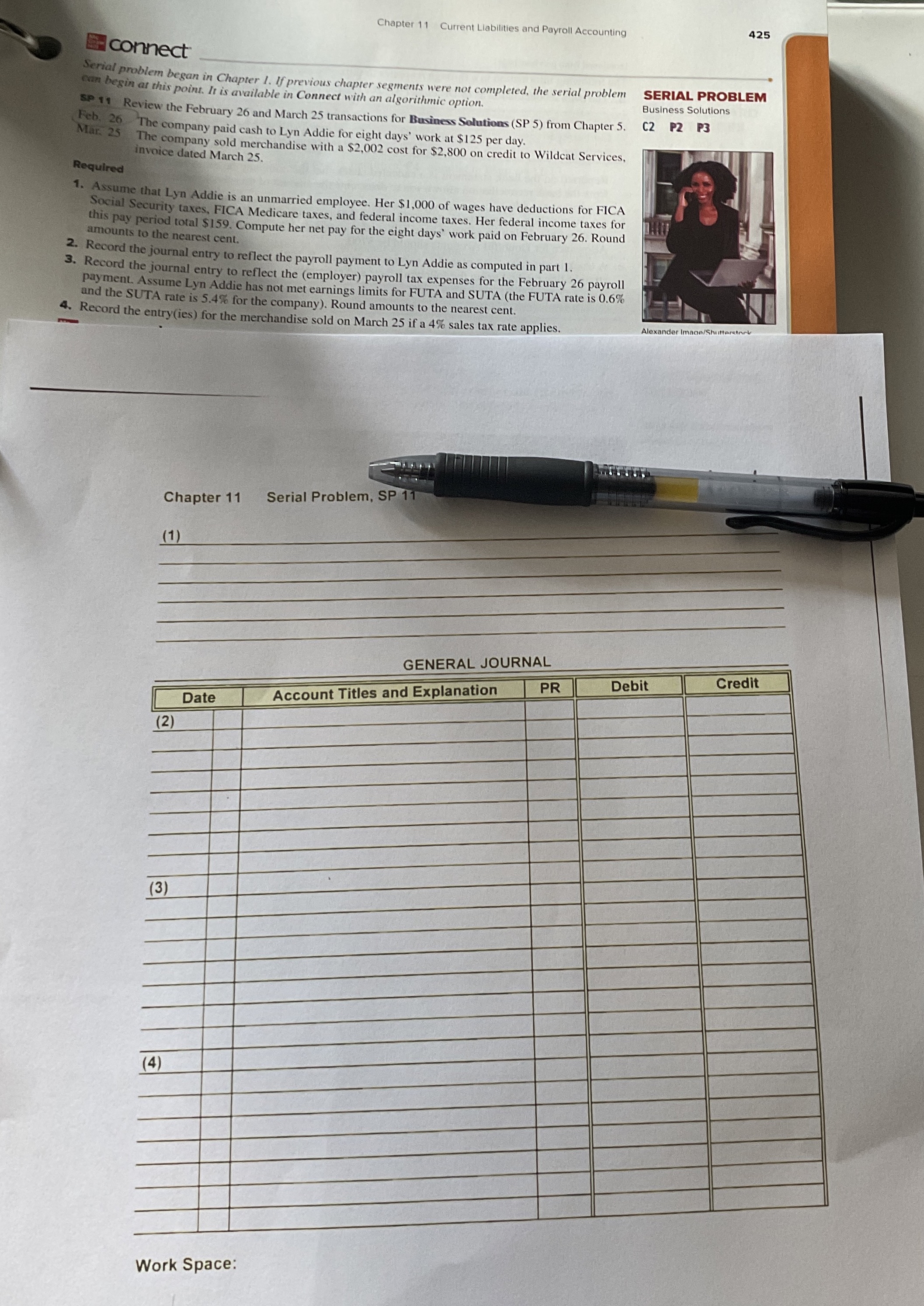  Help please Chapter 11 Current Llabilities and Payroll Accounting 425 connect