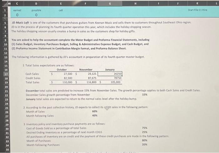 please use excel formulas if possible. need help with proforma income statement