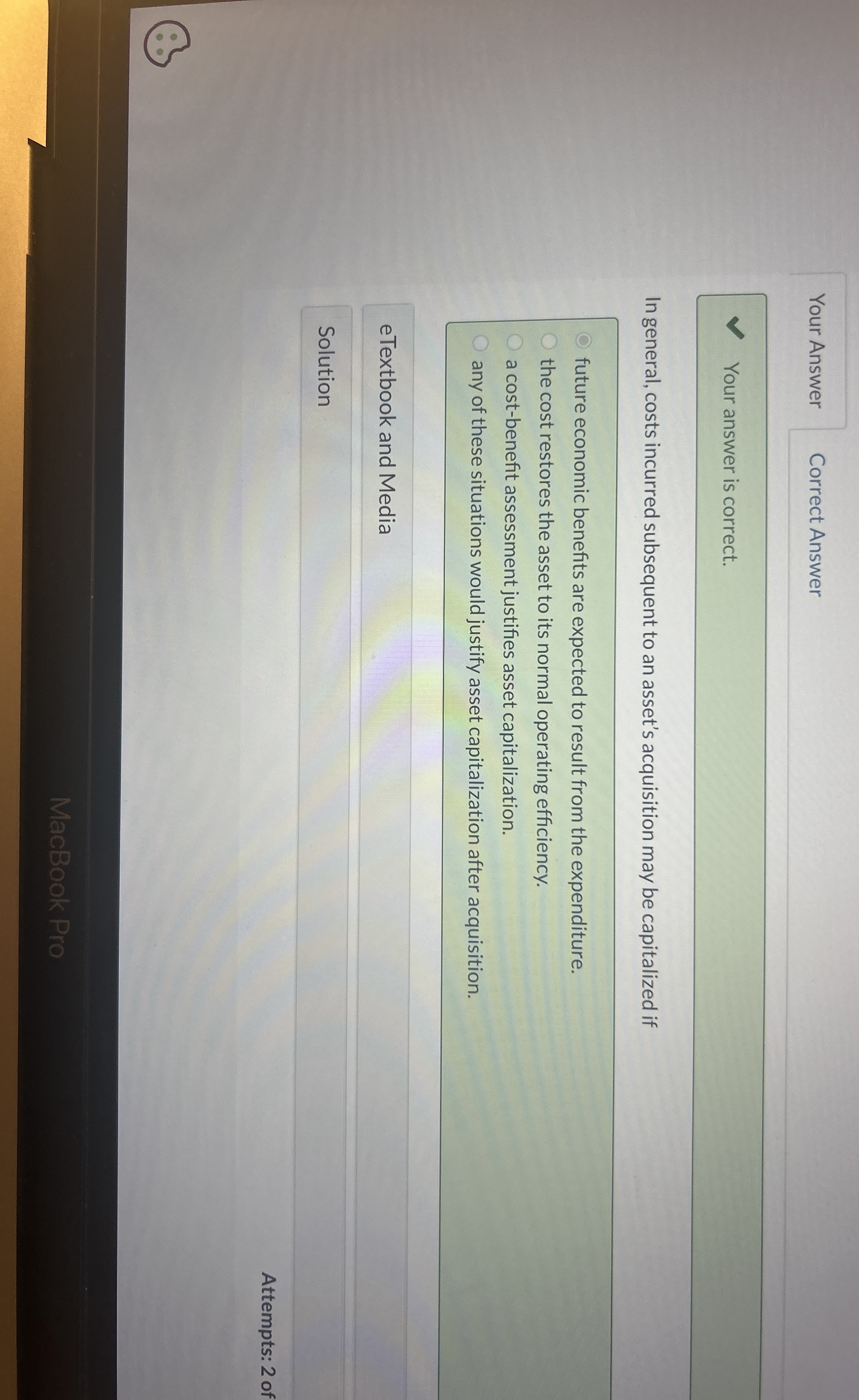  Your Answer Correct Answer Your answer is correct. In general, costs