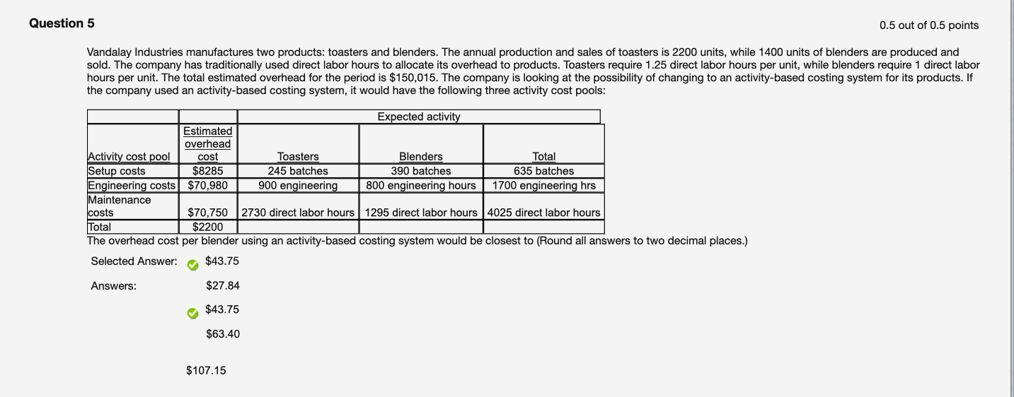 The answer is $43.75 but I have no idea how to get