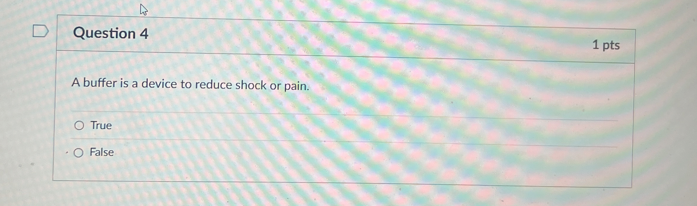  Question 4 A buffer is a device to reduce shock or