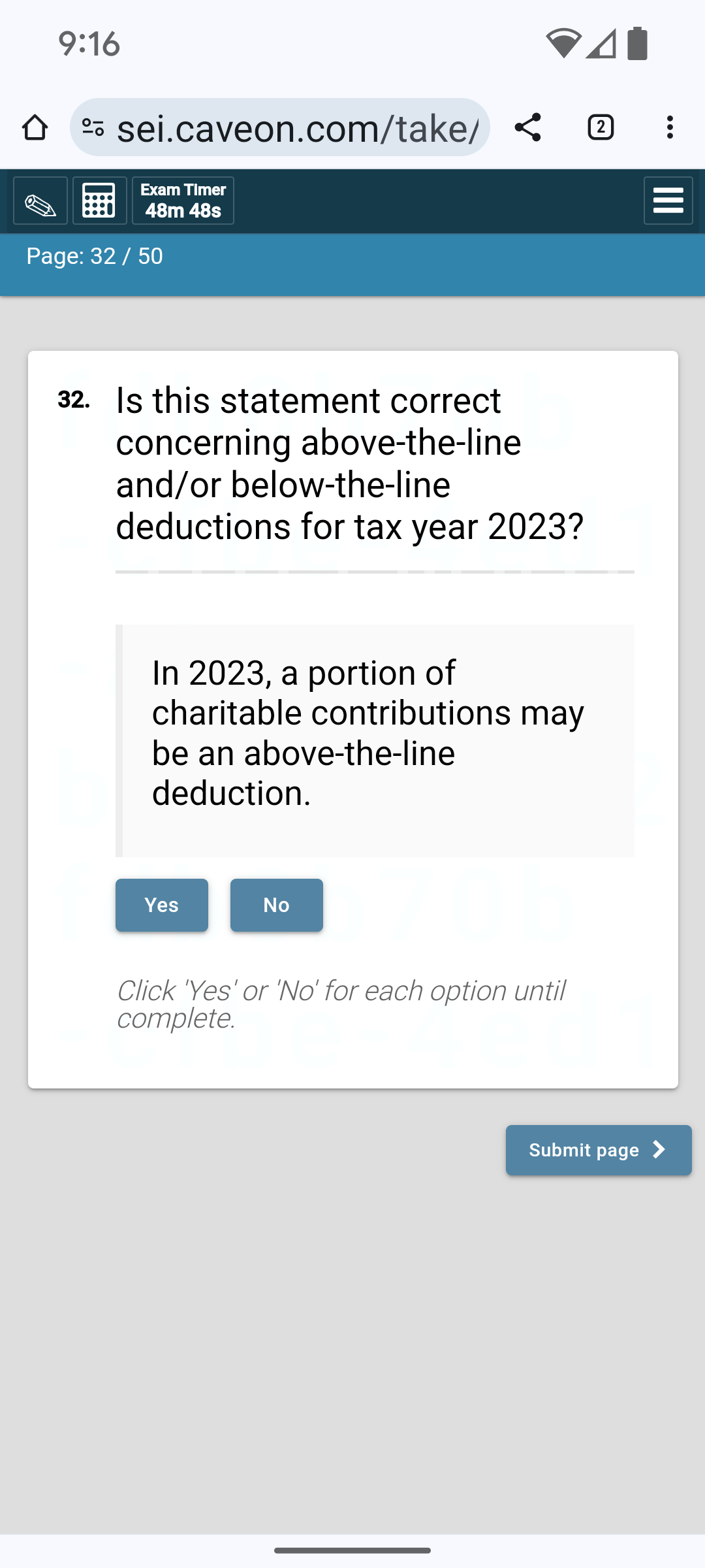 Is this statement correct concerning above-the-line and/or below-the-line deductions for tax