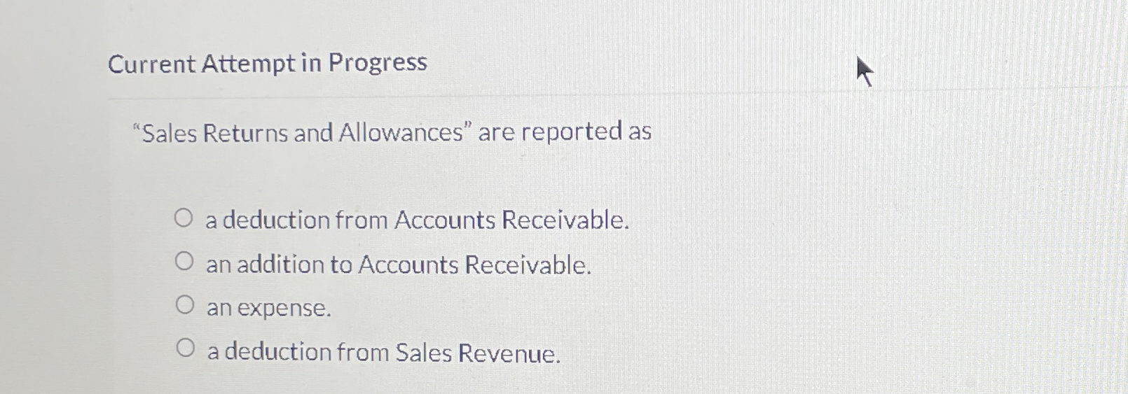  How to solve Current Attempt in Progress "Sales Returns and Allowances"