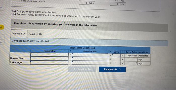 sheets follow. The company's income statements for the current year and one