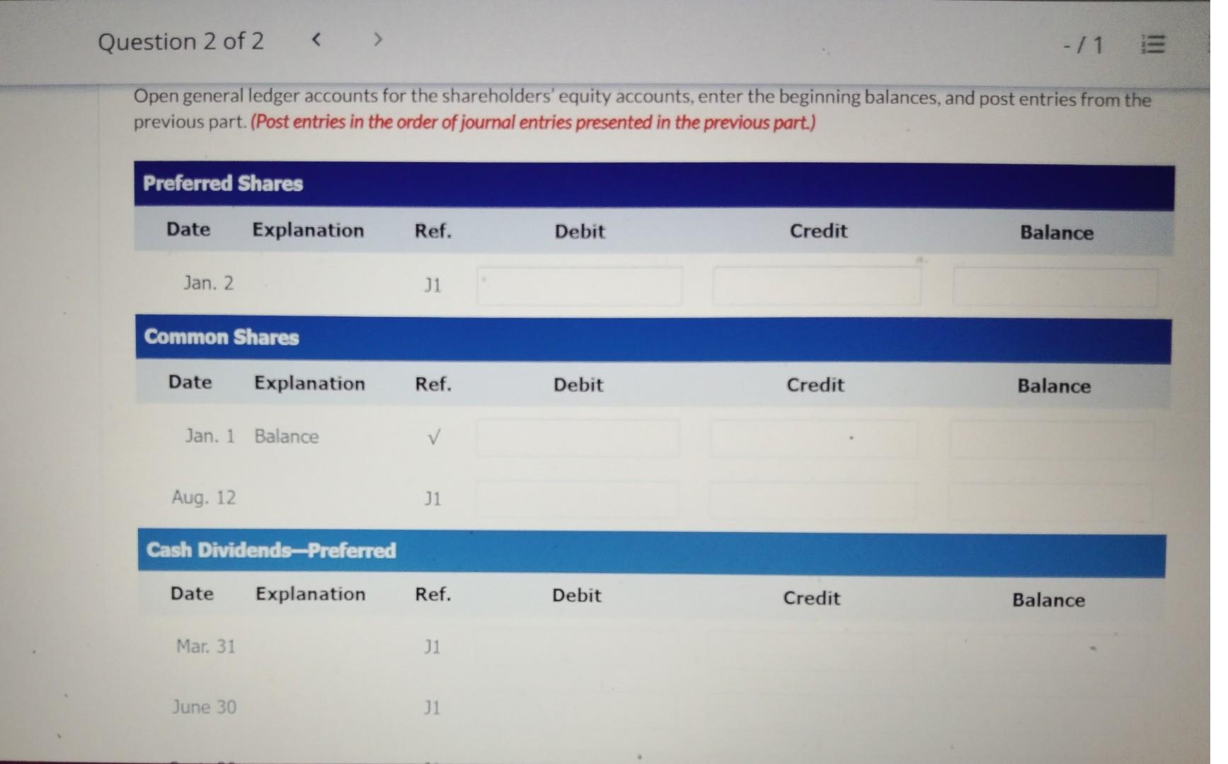 4 \\) noncumulative preferred shares. As at January 1,2024 , none had