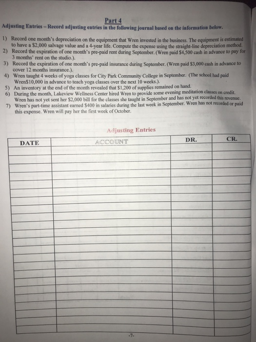 in this packet. Part 1 Record your journal entries in the general