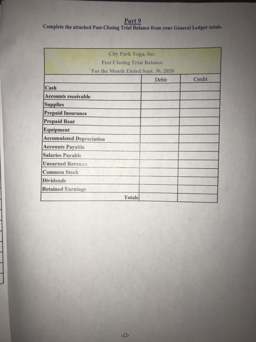 months' rent on the studio. Sept. 1. Wren paid $3,000 cash in