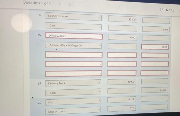 1 of 1 16,16/45 TH 3 Unearned Sales Revenue 1.900 59.000 Notes