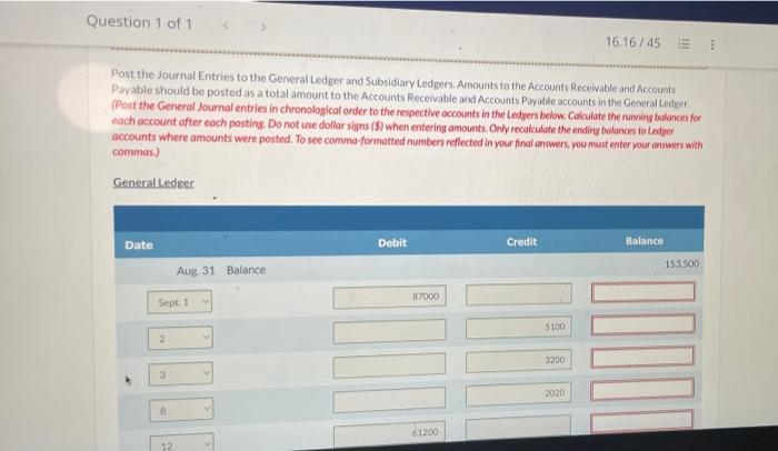 Credit Terms Dates Creditors Names 8/22 $7.900 1/10. N/60 Lisa Supplies Company