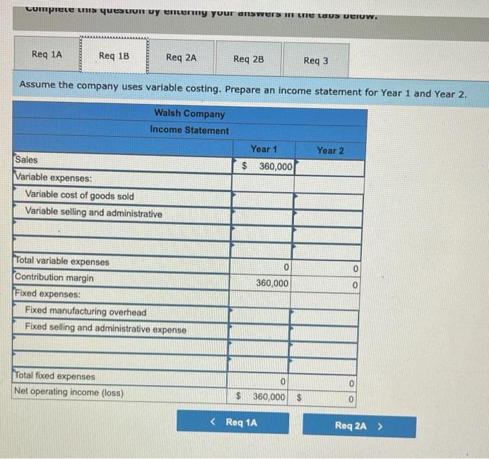 following information pertains to each of the company's first two years of
