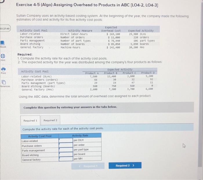 Rustafson Corporation is a diversified manufacturer of consumer goods. The company's activity-based