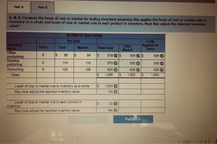  Part A Part B 1. & 2. Compute the lower of