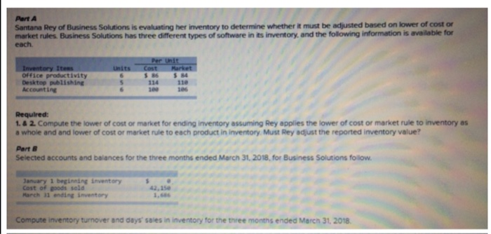 cost or market for ending inventory assuming Rey applies the lower of