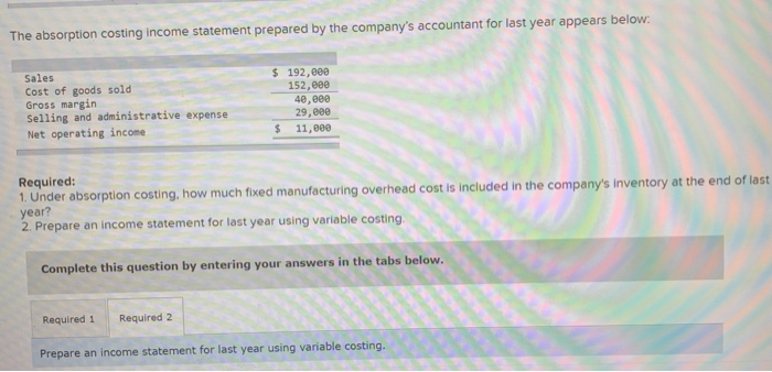 Net Operating Income (LO6-2) Ida Company produces a handcrafted musical Instrument called