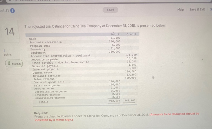  st #1 G Saved Help Save & Exit The adjusted trial