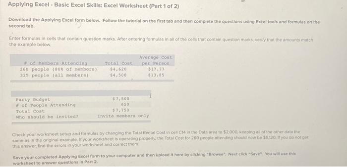  Applying Excel - Basic Excel Skills: Excel Worksheet (Part 1 of