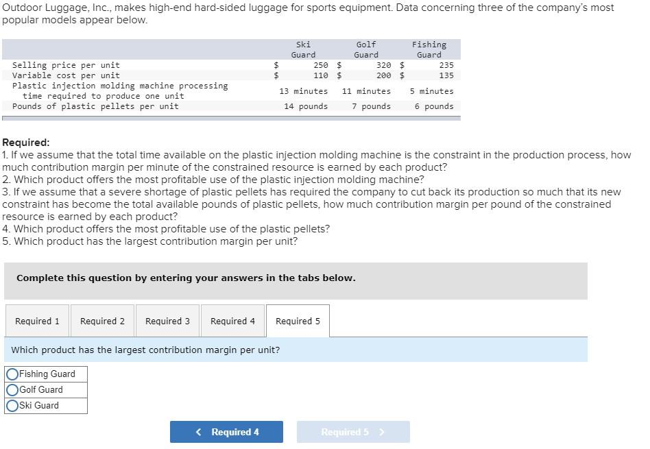 320 $ 235 Variable cost per unit $ 110 $ 200 $