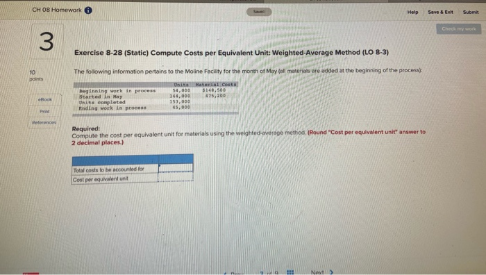  CH 08 Homework Help Save & Exit Submit Check my work