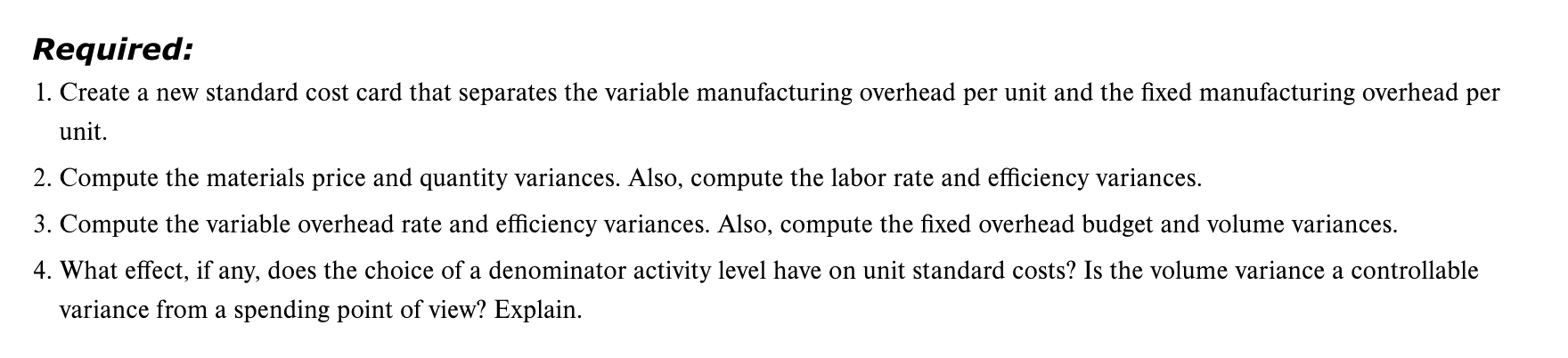 have parts 1 and 2 done. Flandro Company uses a standard cost