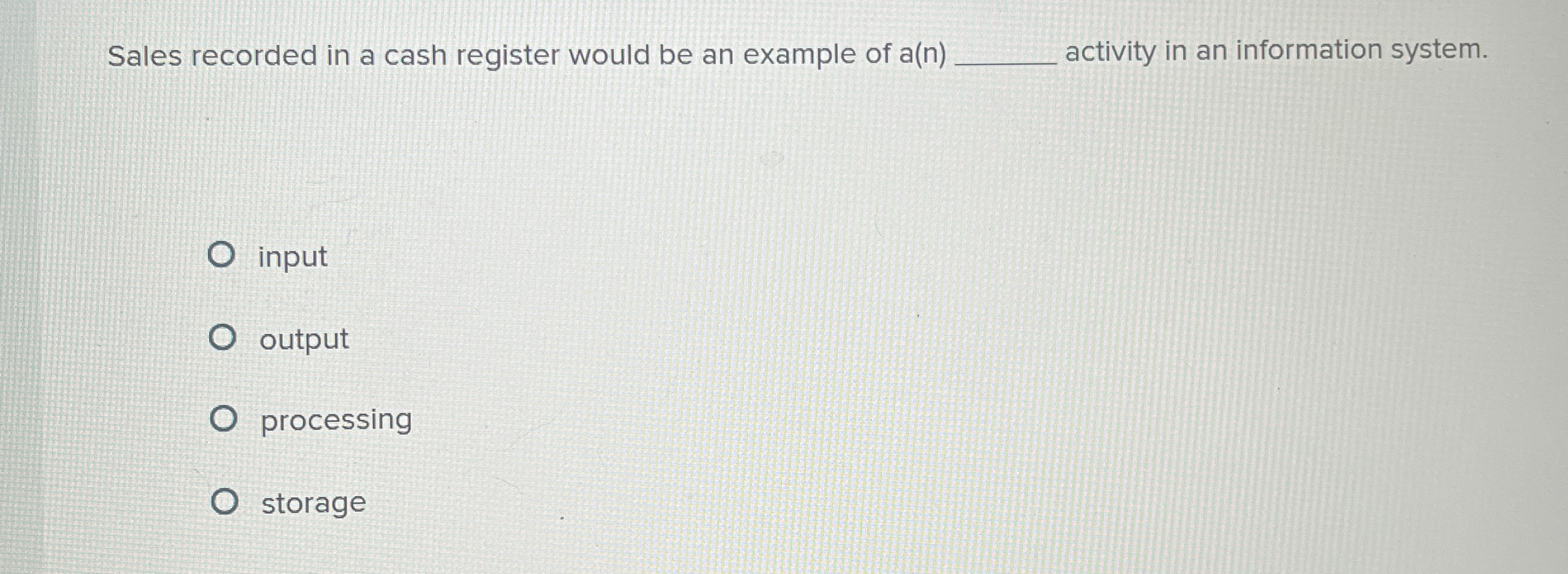  Sales recorded in a cash register would be an example of