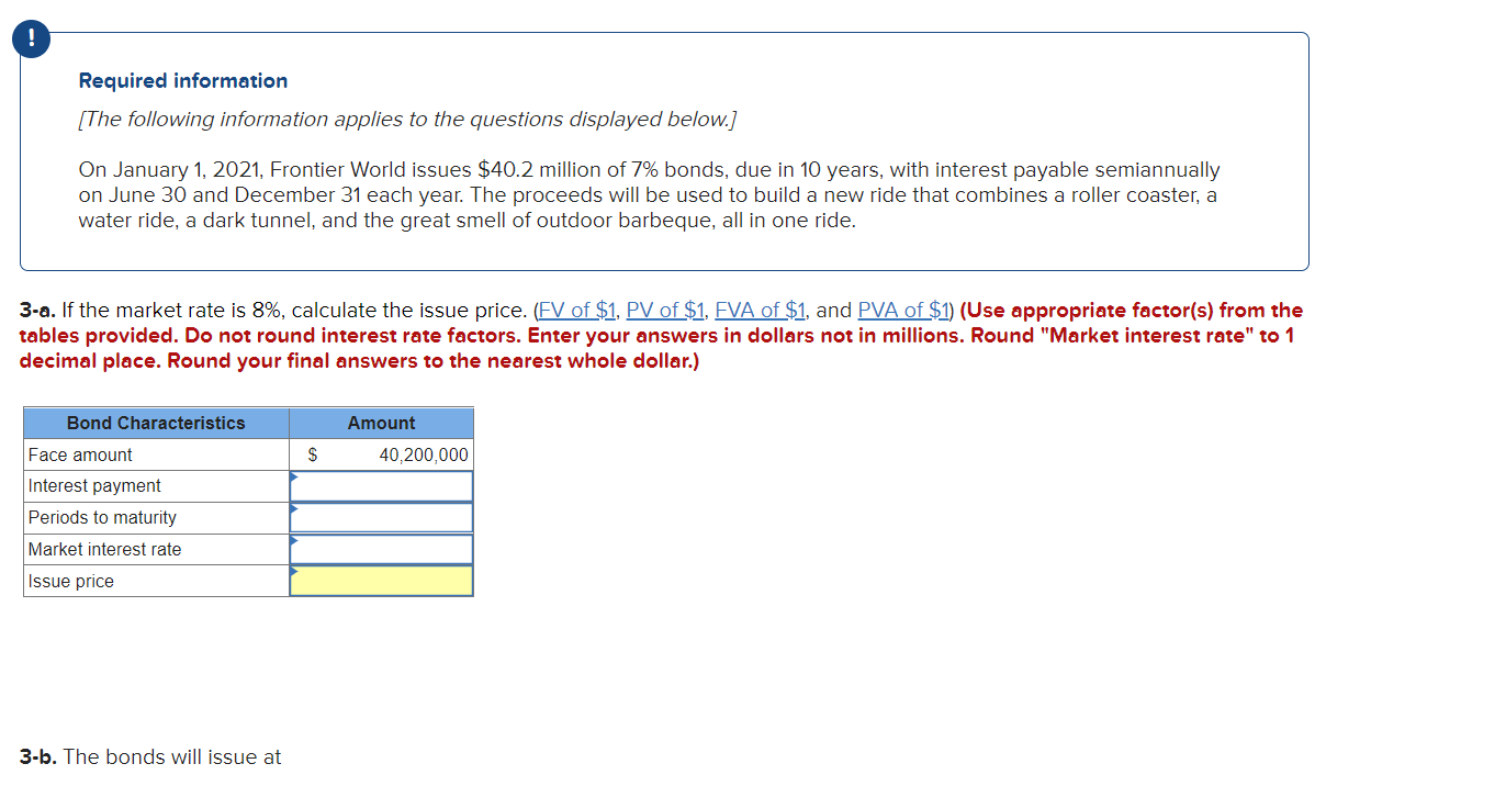  3-b. The bonds will issue at multiple choice A Discount A